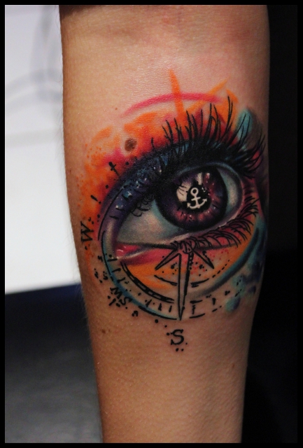 Anker-Tattoo: Anker Auge
