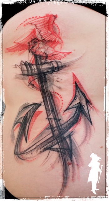 Anker-Tattoo: hoffnung ist der anker der welt