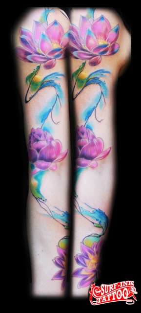 Watercolor Tattoo Blumen