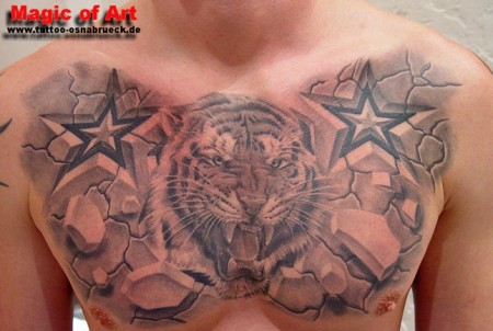 Sterne-Tattoo: tiger