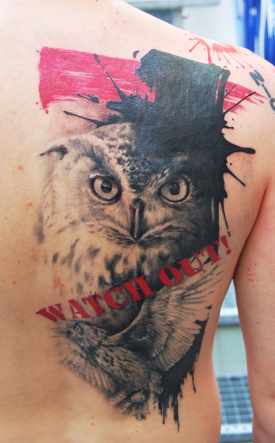 Sterne-Tattoo: Eulen Cover-Up