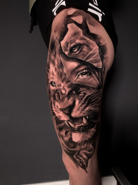 Löwe frau unterarm tattoo Löwen Tattoo