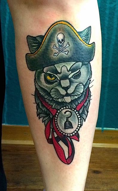 tatowierung-Tattoo: + Pirat-Cat +
