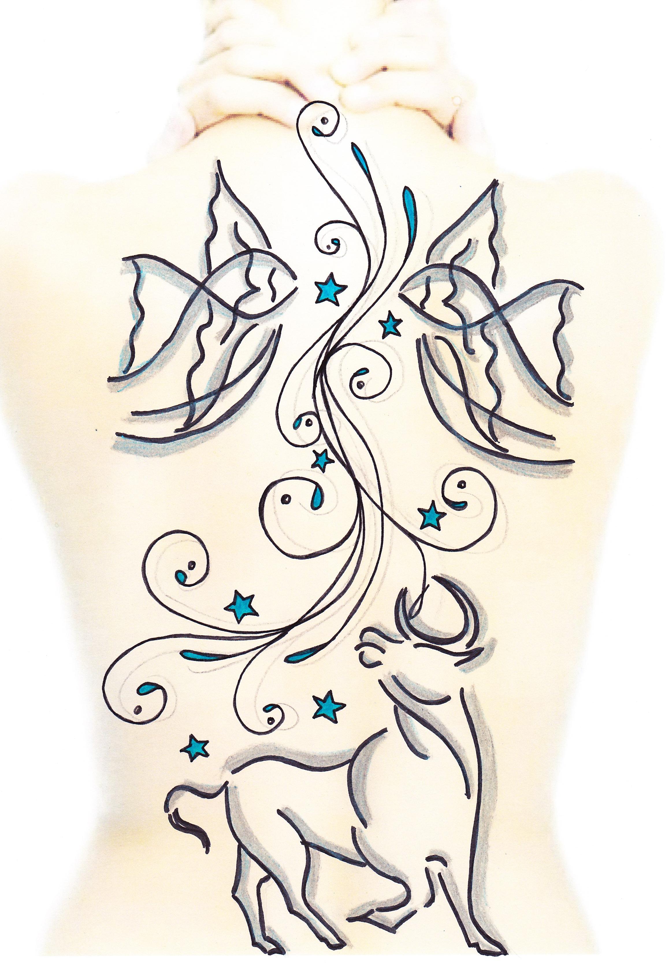 Sternzeichen auf dem Rücken TattooBewertung.de