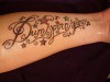 Schriftzug unterarm Dum Spiro, Spero