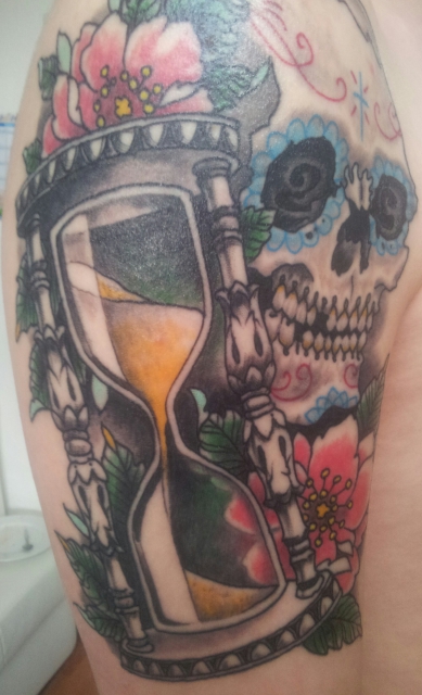 Sugarskull mit Sanduhr