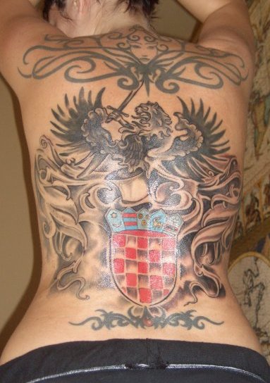jugendstil-Tattoo: Kroatisches Wappen