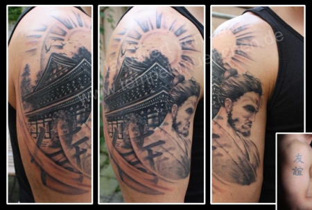 Samurai - kleines Cover Up, gestochen von Julia