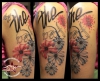 Fertiges Blumen Tattoo mit dem Schriftzug 