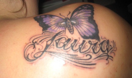 Schmetterling + Name vom Kind