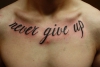 "Never give up" Brust