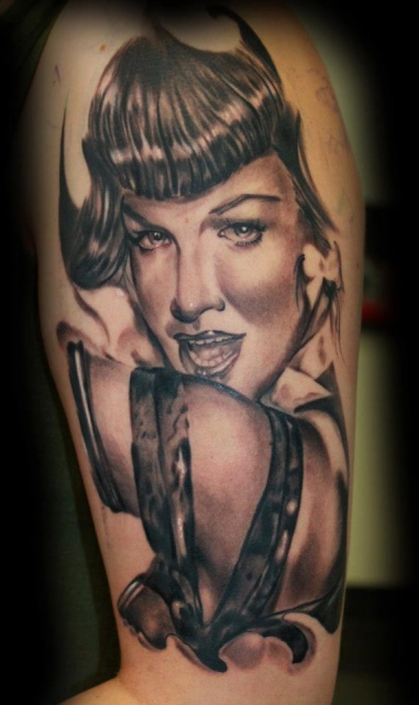 Tattoo Dresden, Constantin Ink Dresden, Betty Page in Progress !