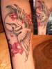 Kranich mit Kirschblüten. Mein 3. Tattoo