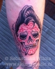 old-school sugar skull rock`n roll style