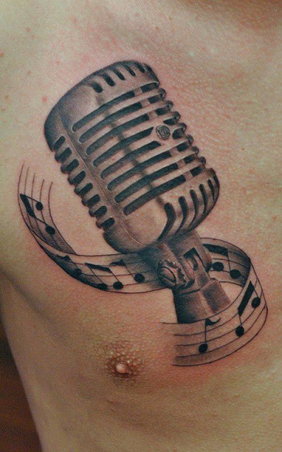 noten-Tattoo: Microphone