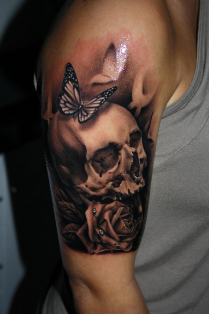 skull-Tattoo: Skull, gestochen von Tibor Szalai / Tibi