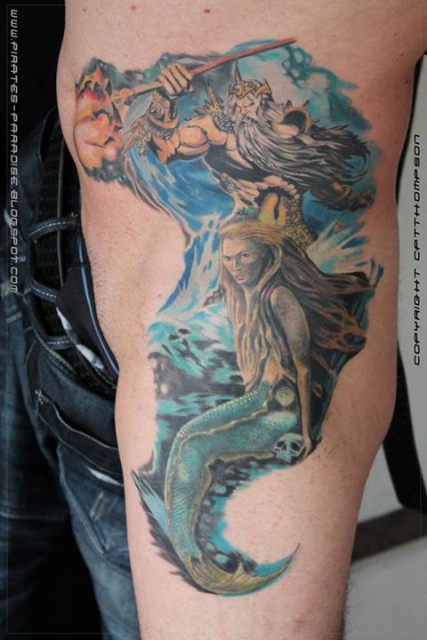 Poseidon mit Meerjungfrau
