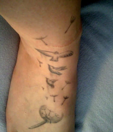 Dandelion Foot tattoo
