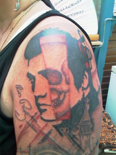 Elvis p is dead RED BLACK STYLE oberam ..