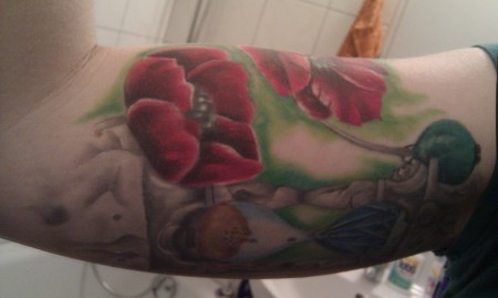 mohnblumen plus sanduhr