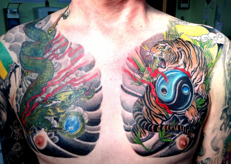 tiger-Tattoo: Tiger & Dragon