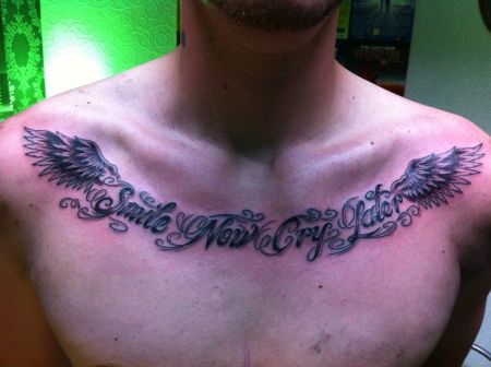 kosten-Tattoo: Smile now cry later