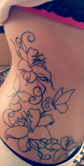 Blumen mit Schmetterling