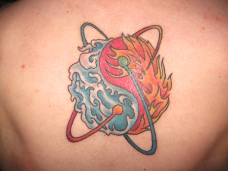 Ying Yang aus Feuer und Wasser