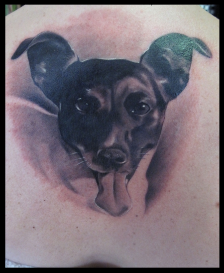 hund-Tattoo: hundeportrait