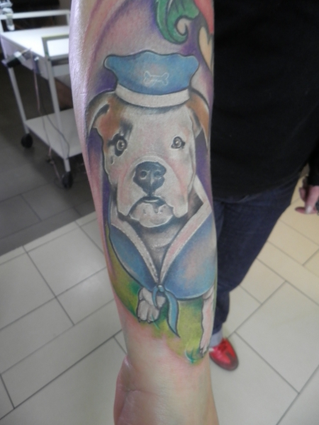 American Bulldog Comic Portrait Orginal Kommt ;)