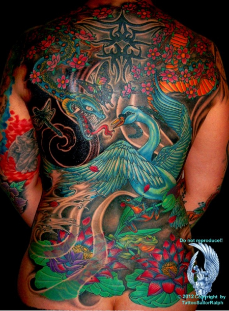 frosch-Tattoo: Swan and Snake