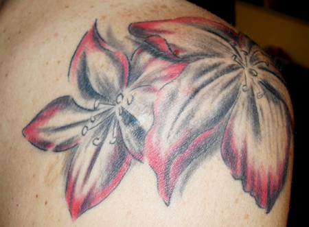 Lilien schwarz/rot
