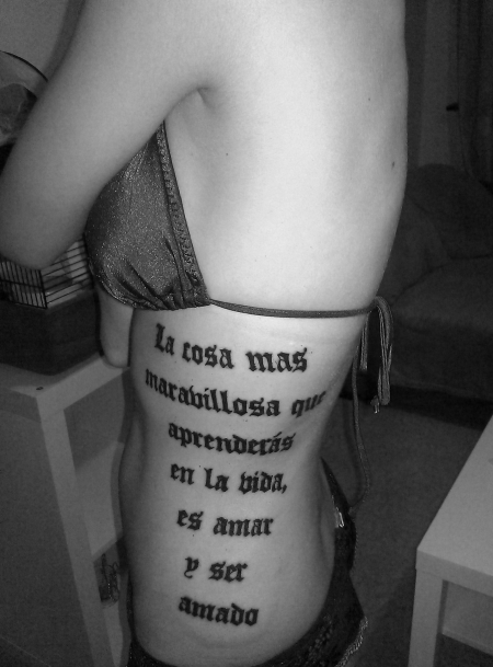 Mein erstes Tattoo, Spruch <3