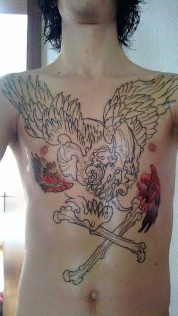 Chestpiece Skull/Wings 1. Sitzung