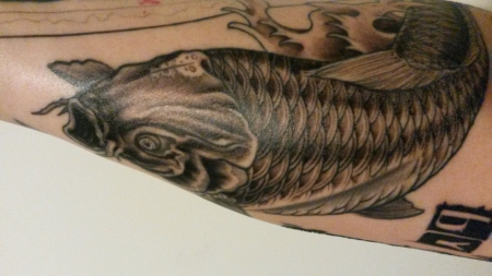 Trash Art Koi in Progress