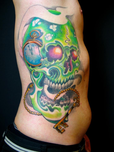 Totenkopf mit Schlüssel