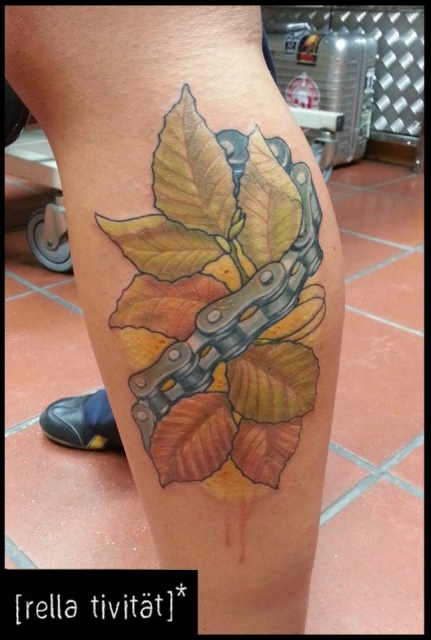 Fahrradkette, Herbstlaub