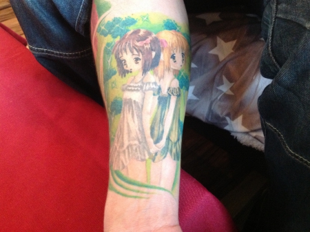 mädchen-Tattoo: Manga Mädchen, Lebenslänglich Essen