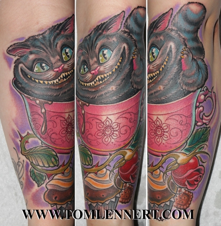 grinsekatze-Tattoo: grinsekatze in kaffee(kakao)tasse