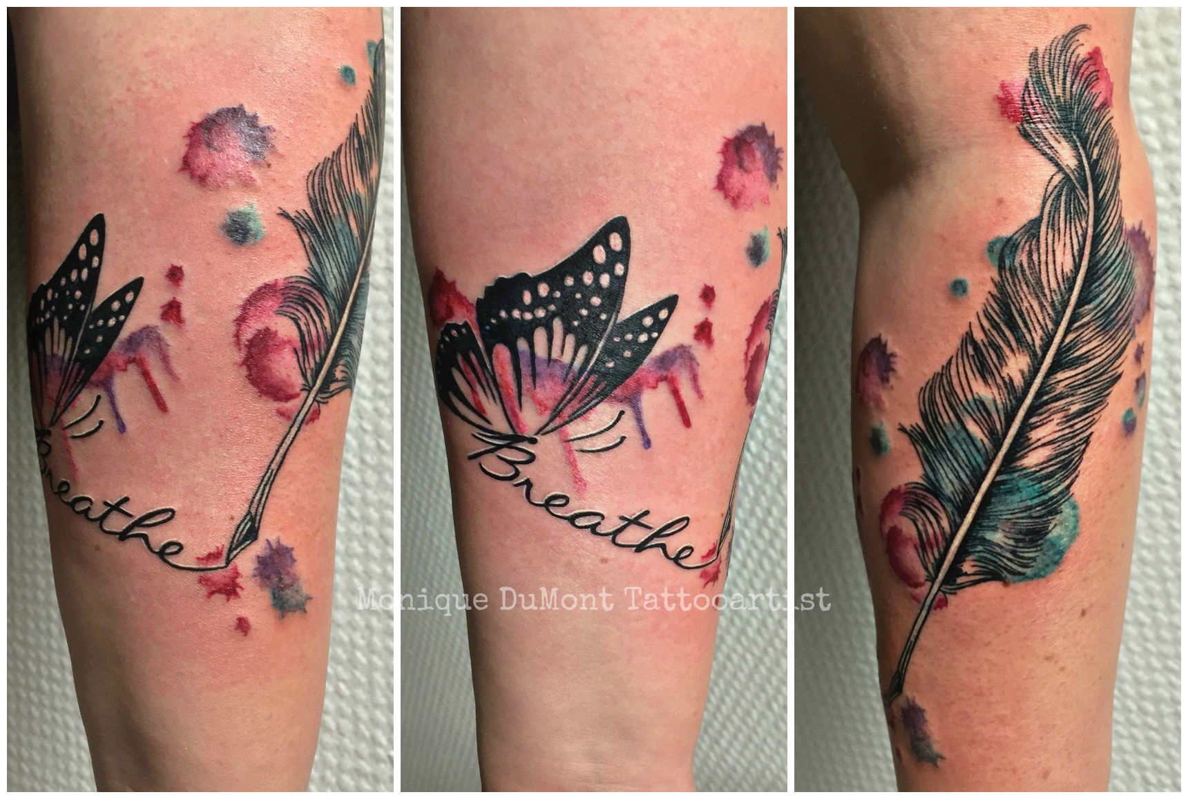 Missteriousfrommars Girlsstuff Feder Schrift Schmetterling Watercolor Tattoos Von Tattoo Bewertung De