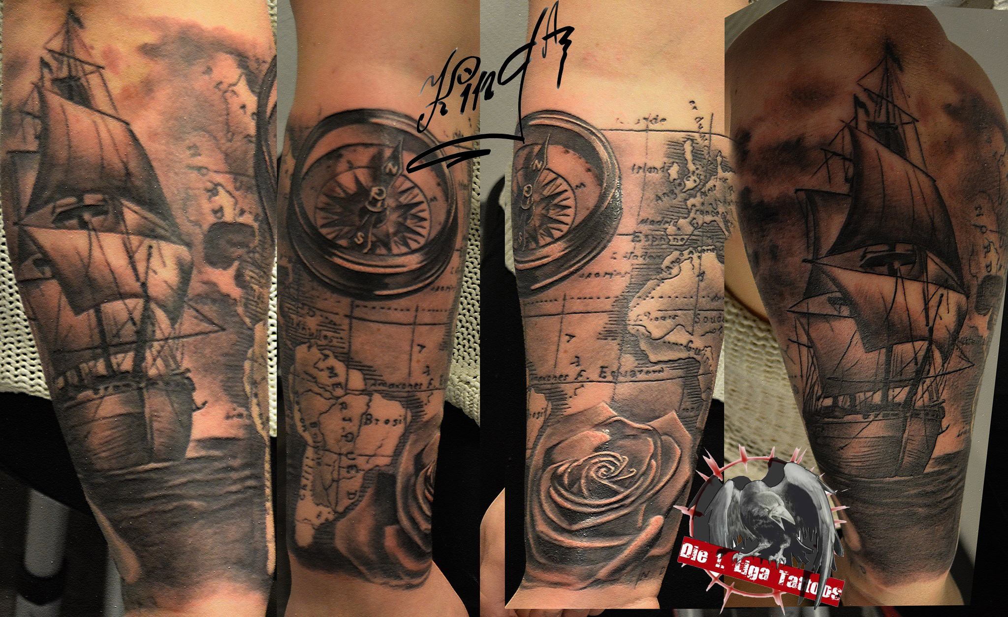 Landkarte Tattoo Unterarm Top Sehenswürdigkeiten