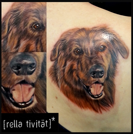 hund-Tattoo: Portrait Hund