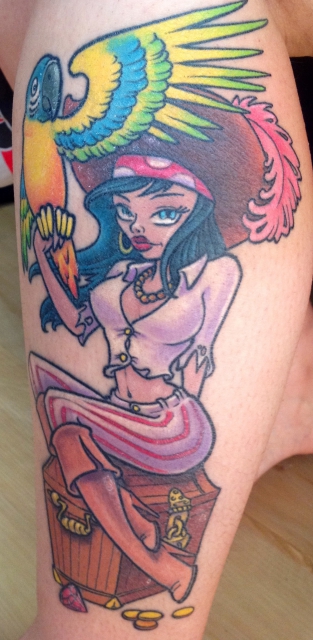 tatowierung-Tattoo: Piratenbraut Comicstil
