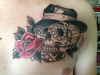 Mex. Totenkopf mit Rose