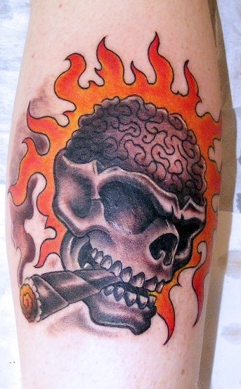 smoking skull