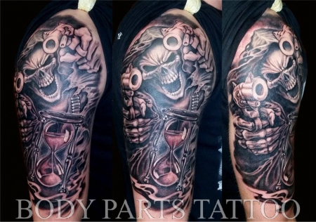 Sensenmann mit Knarren von Holger,Body Parts Tattoo Münster