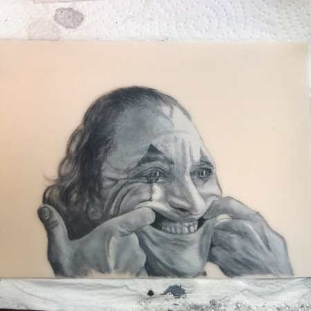 realistic Joker b/w auf reelskin