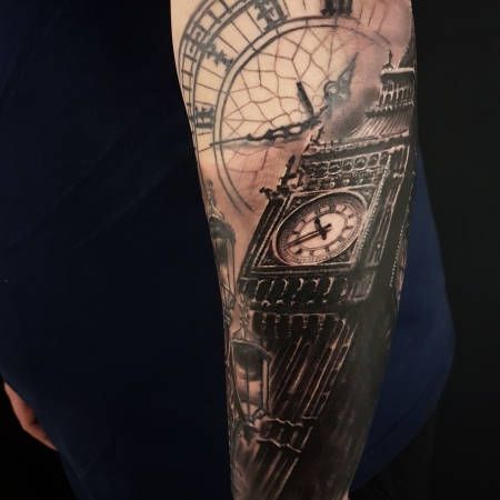 bigben with rose tattoo Heavy  Andy Paris Tattoo  Facebook