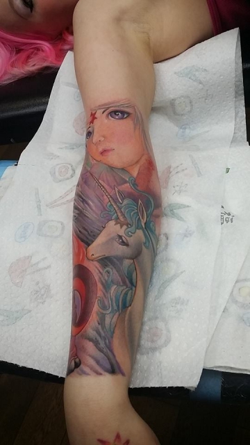 Last Unicorn Sleeve in Progress