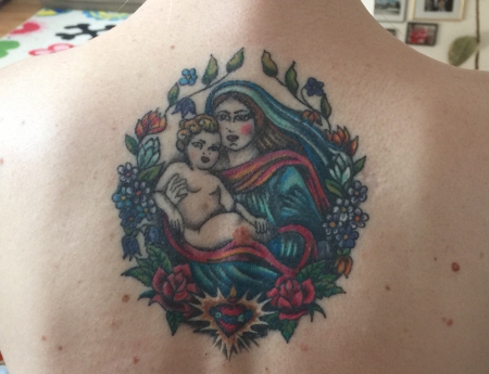 madonna-Tattoo: Madonna mit Kind